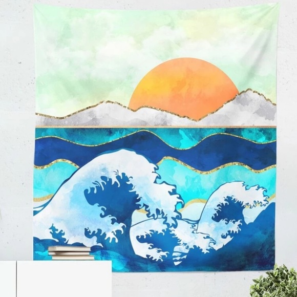🆕 Rising Sun Over Ocean Hanging Tapestry - Picture 3 of 5